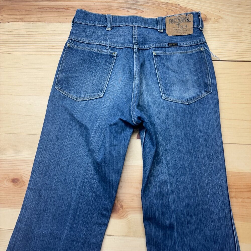Vintage‎ Big Yank Jeans Mens 30x33 Blue Flare Denim Scovill Zipper USA